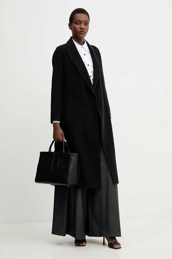 Marella palton de lână 2523016011200 negru AW25