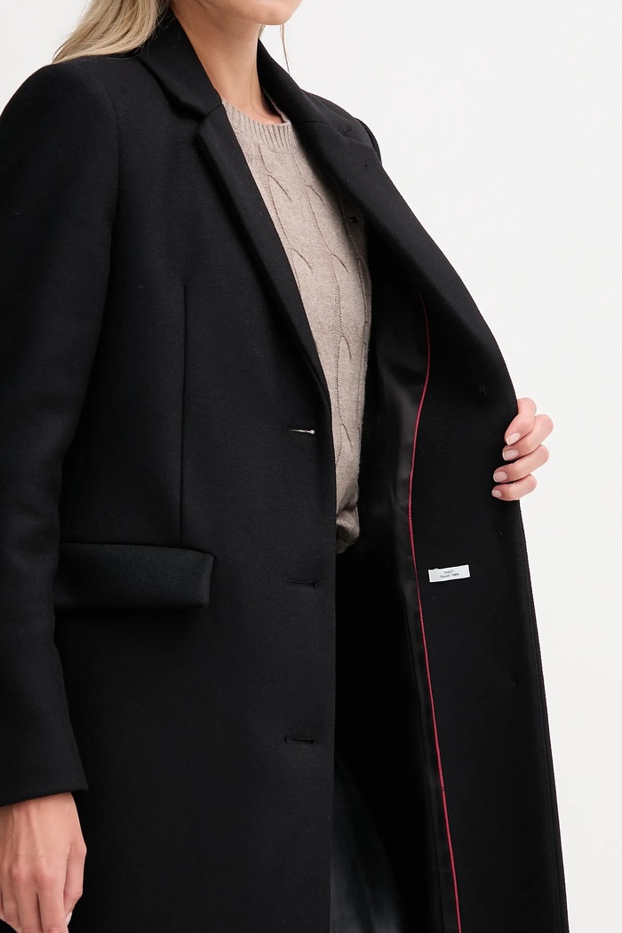 Tommy Hilfiger płaszcz z dodatkiem wełny WW0WW47445
