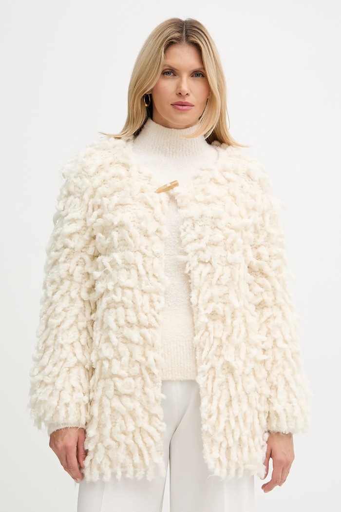 Forte Forte cardigan din amestec de lână uni bej 14452.mycoat