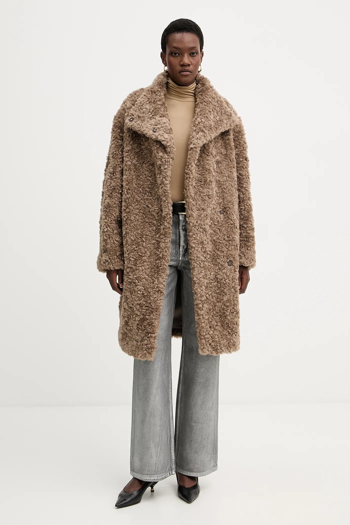 Παλτό από μείγμα μαλλιού BOSS Bashinah 50548340 μπεζ AW25