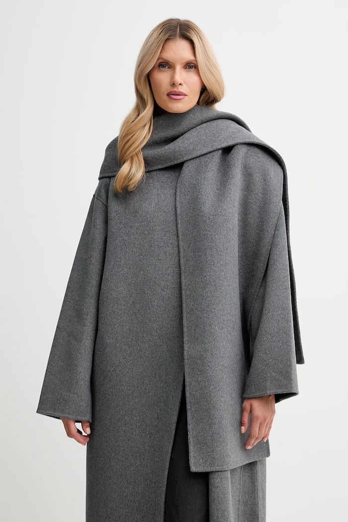 Παλτό με προσθήκη μαλλιού Calvin Klein γκρί LV044D555G