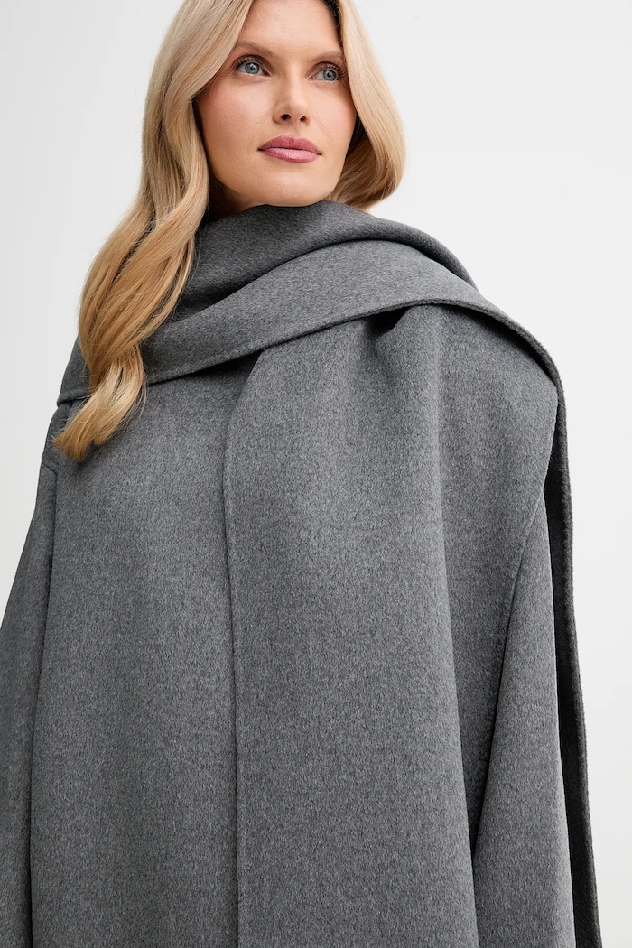 Παλτό με προσθήκη μαλλιού Calvin Klein LV044D555G γκρί