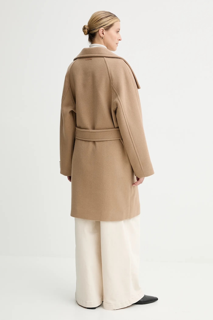 Abbigliamento Calvin Klein cappotto in lana LV044D557G beige