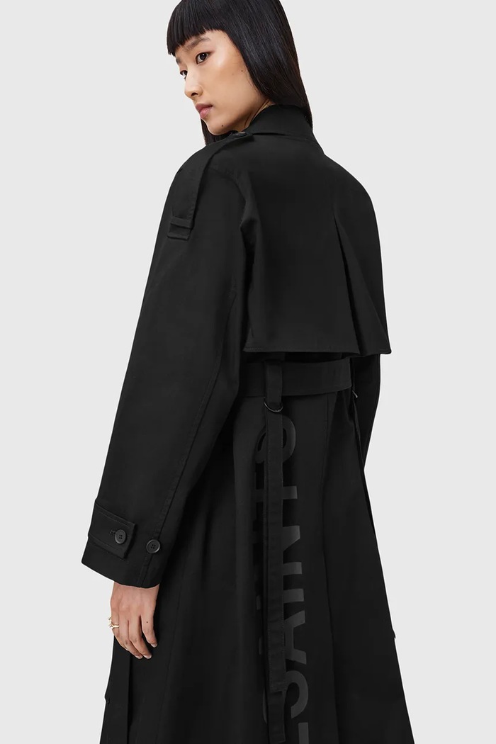 Bavlnený trenčkot AllSaints CADENCE čierna W004OD