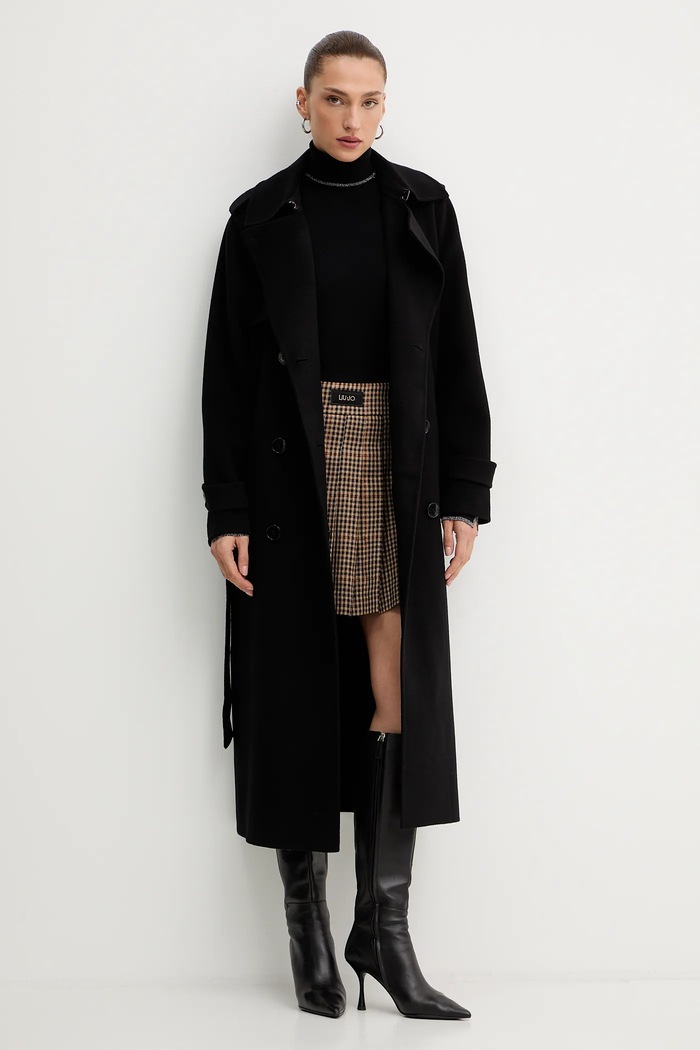 MICHAEL Michael Kors płaszcz z dodatkiem wełny 77A7150M21 czarny AW25