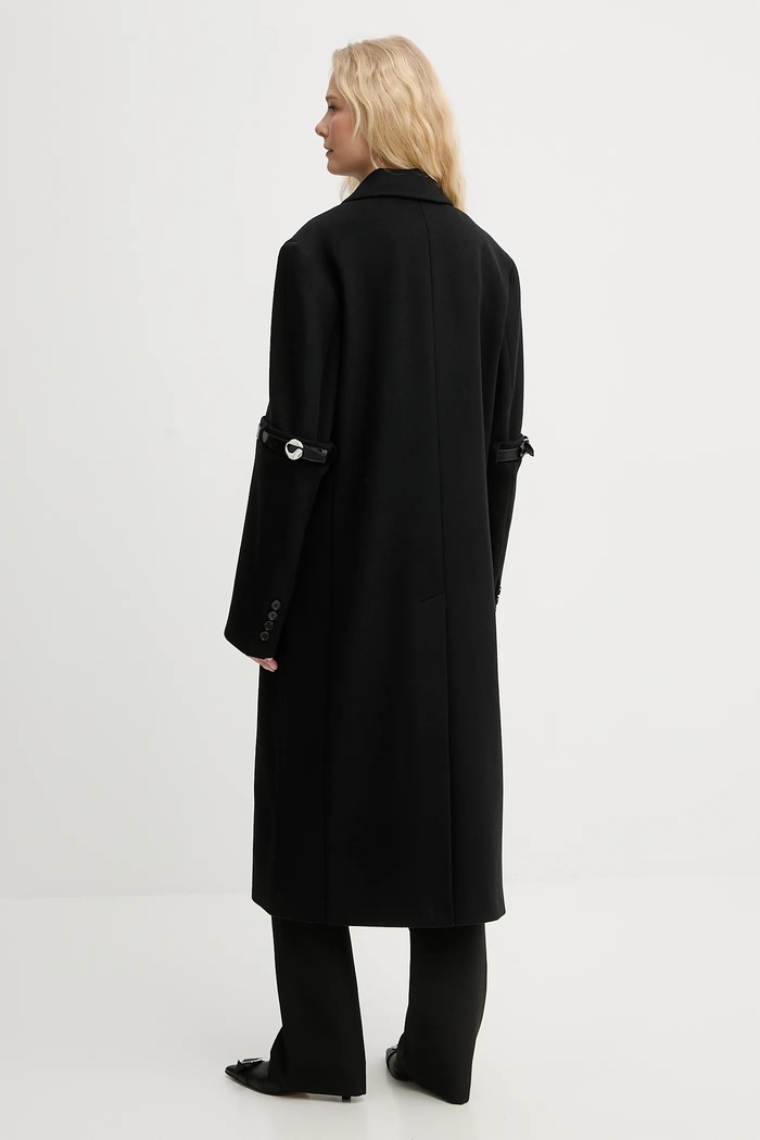 Îmbrăcăminte Coperni haină cu lână Logo Belted COPM14F1011 negru