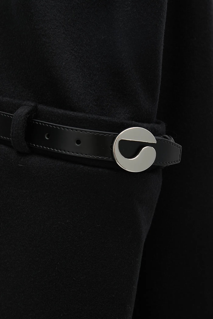 Coperni płaszcz z dodatkiem wełny Logo Belted COPM14F1011 czarny