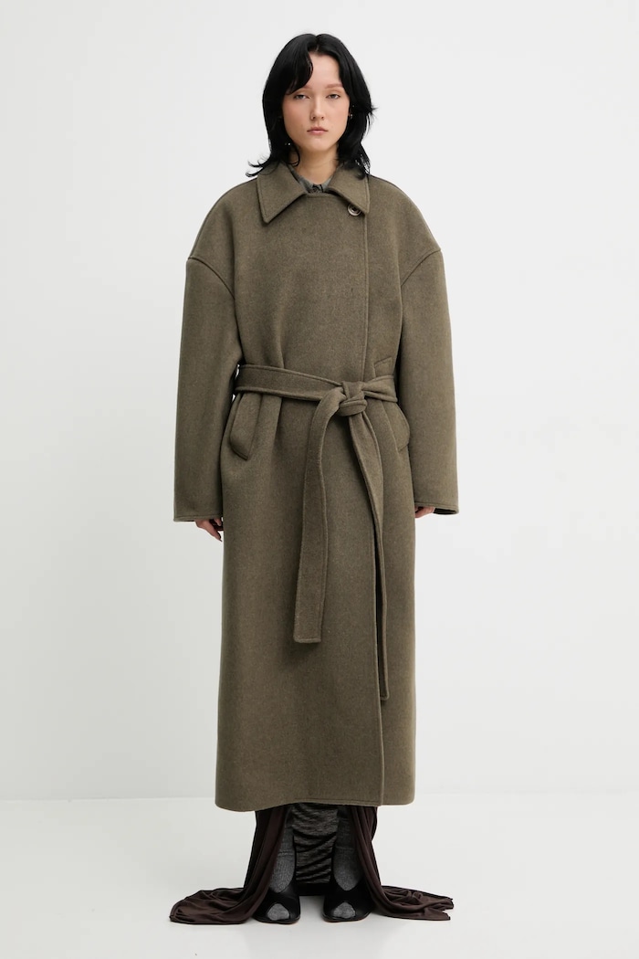 Our Legacy cappotto con lana Court non isolato verde W4251CD