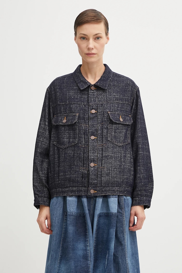 Visvim geacă de mătase 101x jkt cu captuseala bleumarin 325105013001