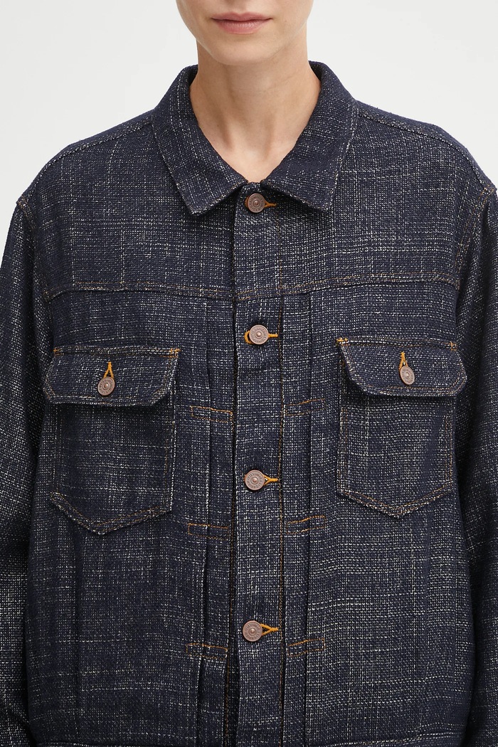 Visvim geacă de mătase 101x jkt bleumarin 325105013001