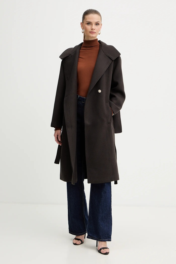 Morgan haină cu lână GSCARF maro AW25