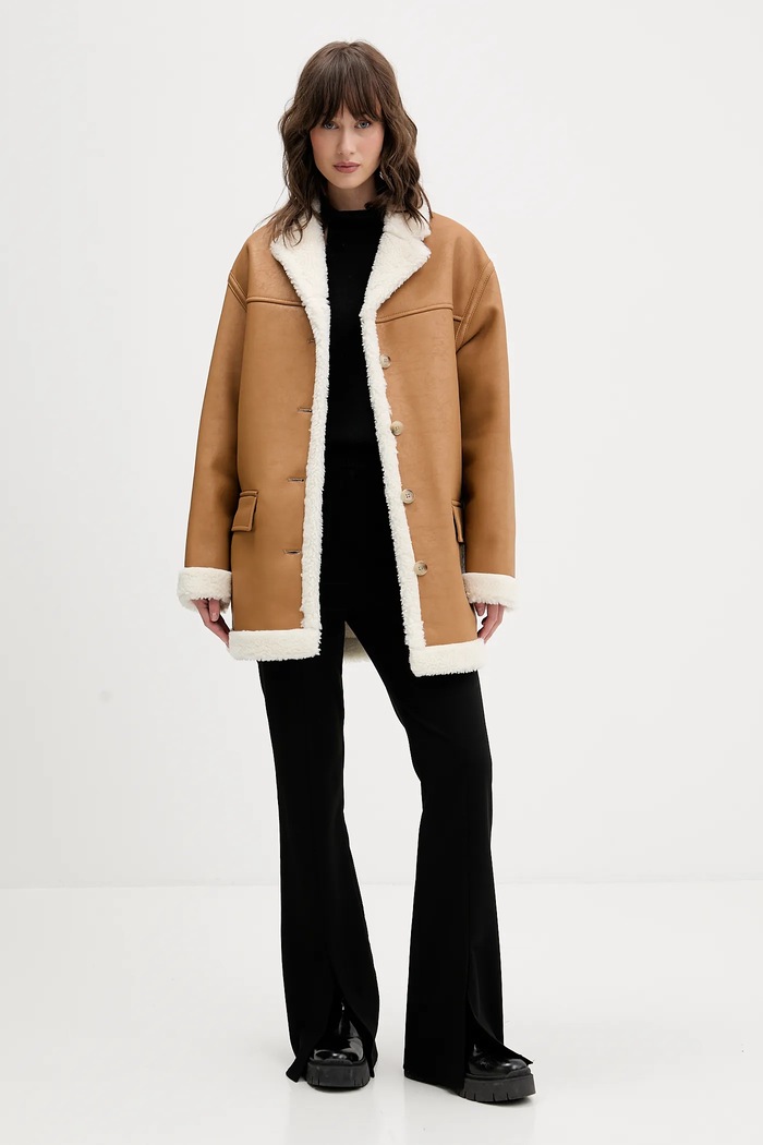 Παλτό HUGO Bashinah 50546743 μπεζ AW25