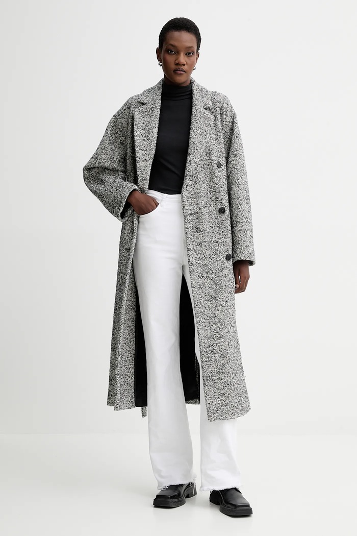 Kabát s prímesou vlny Marc O'Polo 509017671133 čierna AW25