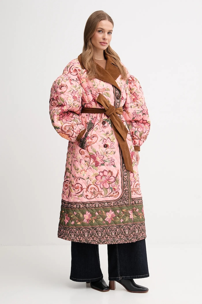 Plašč Barbour x Farm Rio LQU1870 roza AW25
