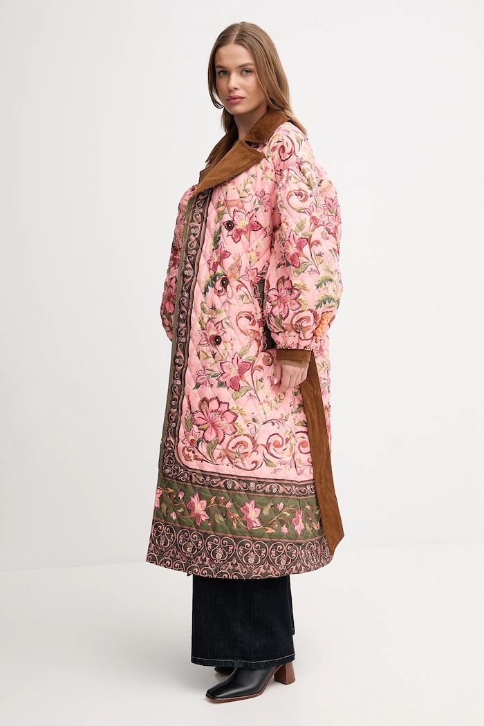 Plašč Barbour x Farm Rio LQU1870 roza