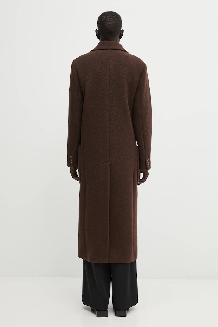 Vlnený kabát Lacoste BF5306 hnedá AW25