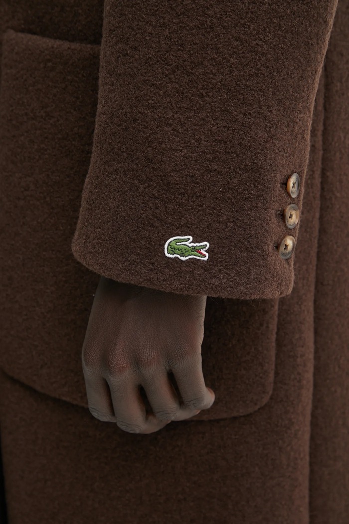 Vlnený kabát Lacoste hnedá BF5306