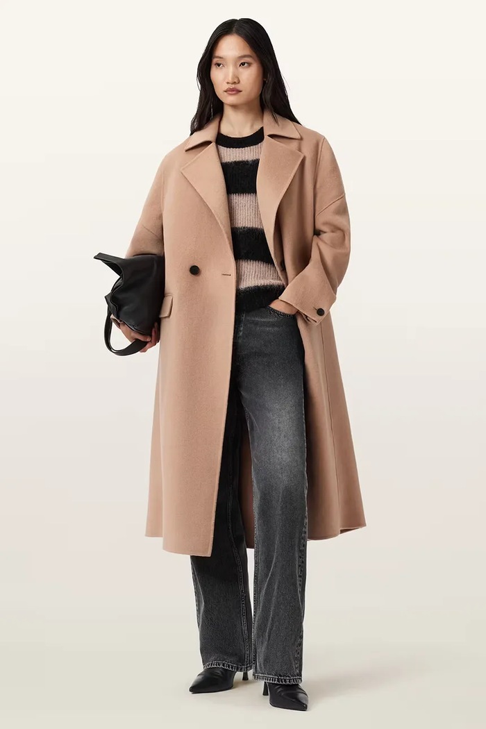 AllSaints haină cu lână SELLMA W019OD