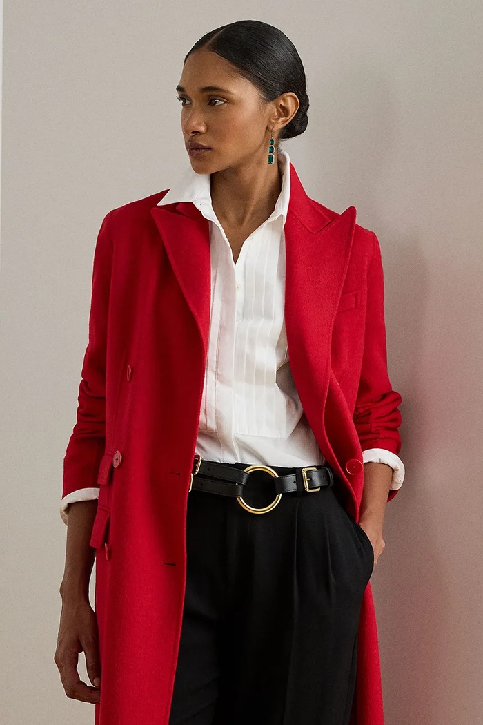Îmbrăcăminte Lauren Ralph Lauren haină cu lână 200979933 rosu