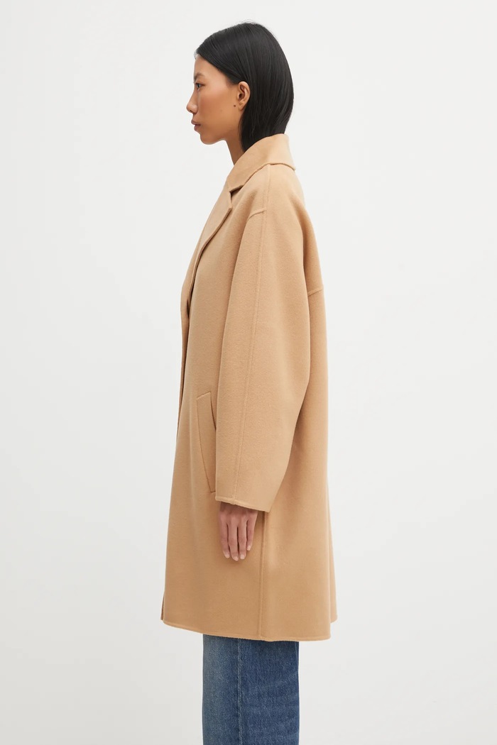 Maison Kitsuné Шерстяное пальто Maison Kitsuné Doubleface PW02211WQ4067 коричневый AW25