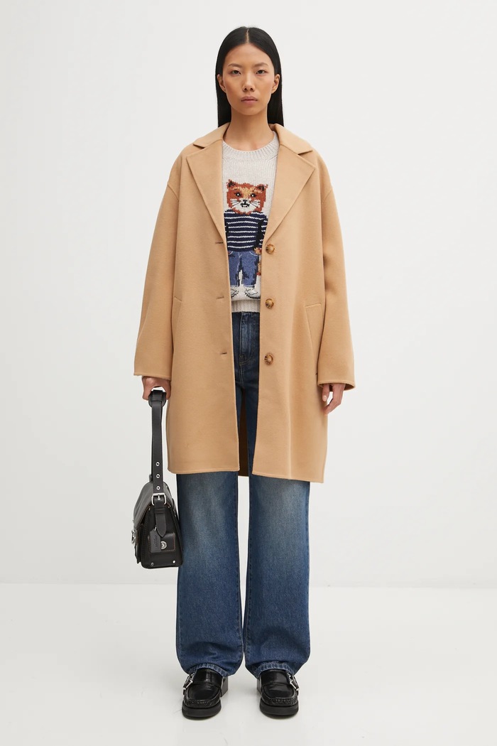 Maison Kitsuné Шерстяное пальто Maison Kitsuné Doubleface PW02211WQ4067