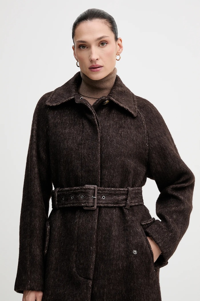 Палто с вълна Sisley кафяв 21FKLN06C