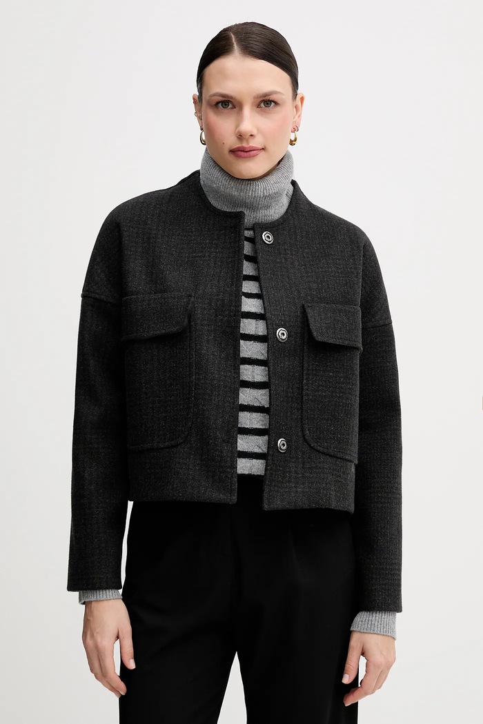 Bunda Sandro Ferrone oversize zelená S23YBFBRUCE