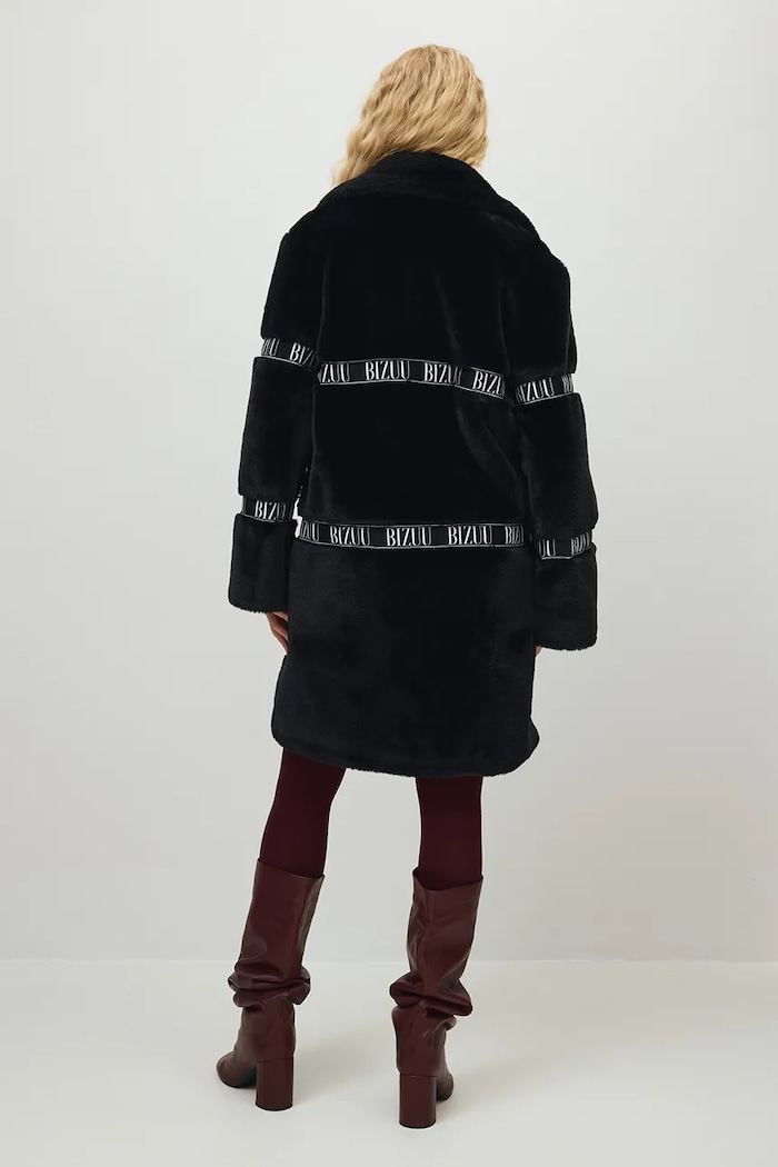BIZUU Παλτό με συνθετική γούνα γυναικείο FLORENCE FLORENCE.CZARNY.AW25 μαύρο AW25