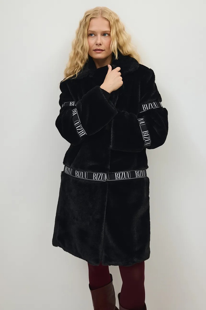 Παλτό με συνθετική γούνα γυναικείο FLORENCE BIZUU FLORENCE.CZARNY.AW25 μαύρο