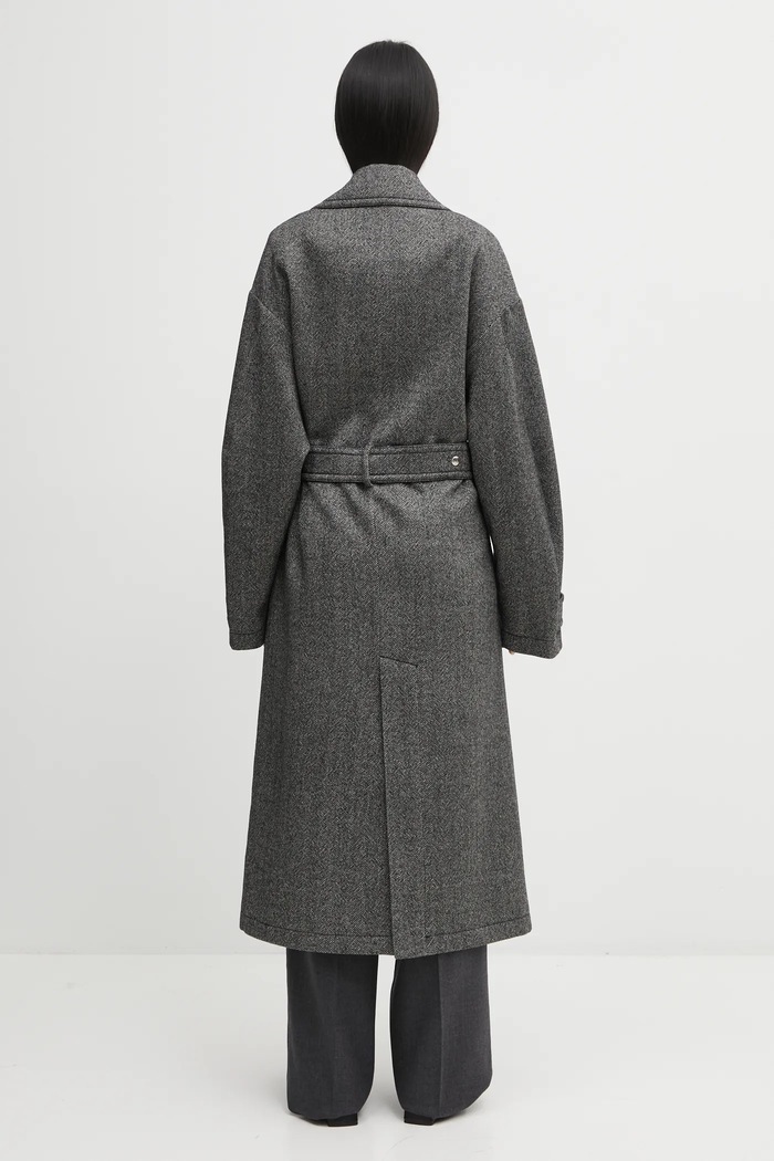 Odjeća Kaput s dodatkom vune Fiorucci Herringbone Maxi W25FWOCO001PL01GY01 crna