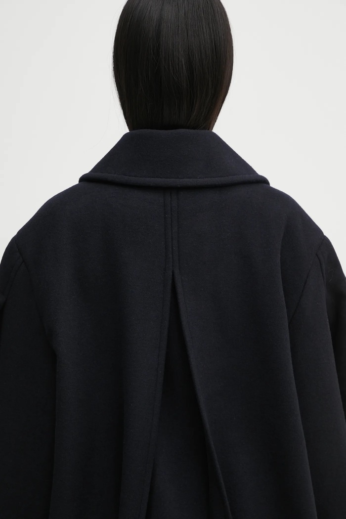 GANNI płaszcz z dodatkiem wełny Peacoat Wool Long W0802