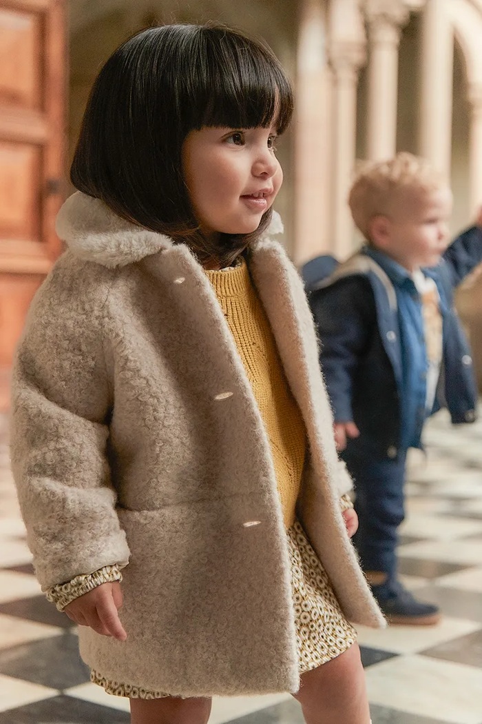 Detský kabát Mayoral béžová 2432.4A.Baby.9BYA