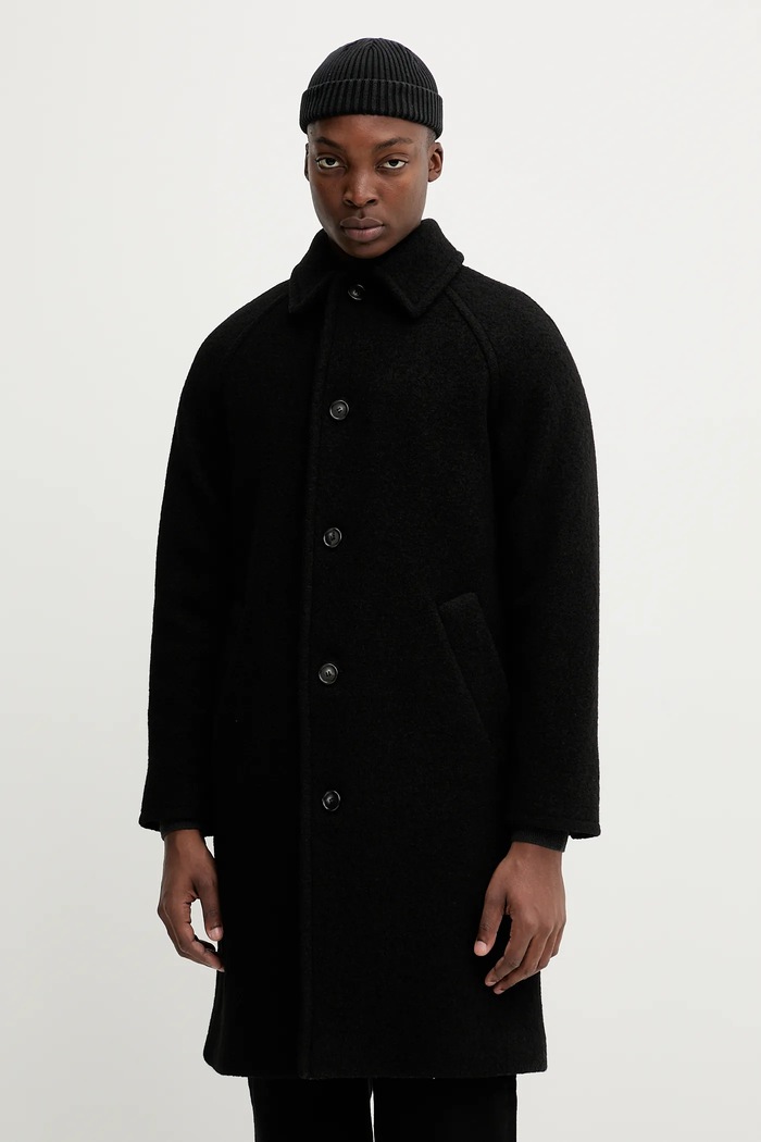 A.P.C. cappotto in lana manteau gaston WVBEH.H01516 nero AW25