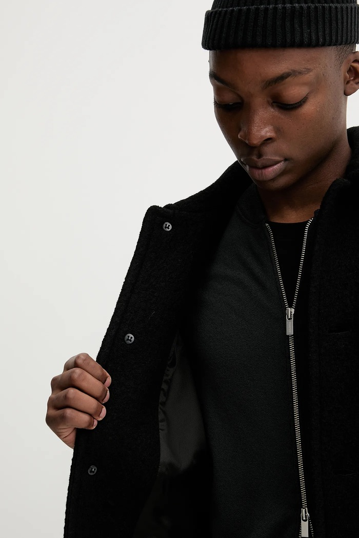 A.P.C. cappotto in lana manteau gaston WVBEH.H01516 nero