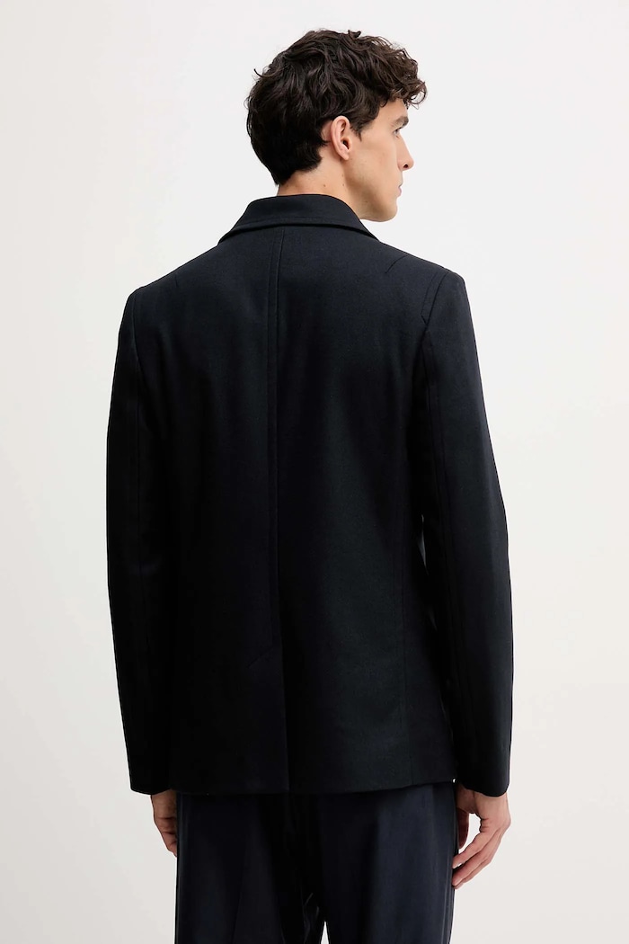 Oblečenie Kabát s prímesou vlny PS Paul Smith M2R.597T.T21059 tmavomodrá