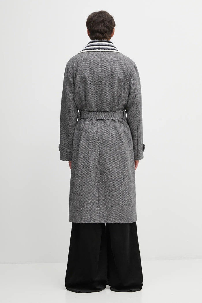 Ρούχα Μάλλινο παλτό Drôle de Monsieur Le Manteau Tweed I.CT147.WV014 γκρί