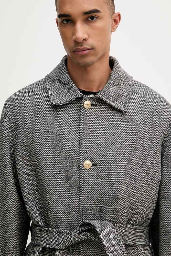 Drôle de Monsieur palton de lână Le Manteau Tweed gri I.CT147.WV014