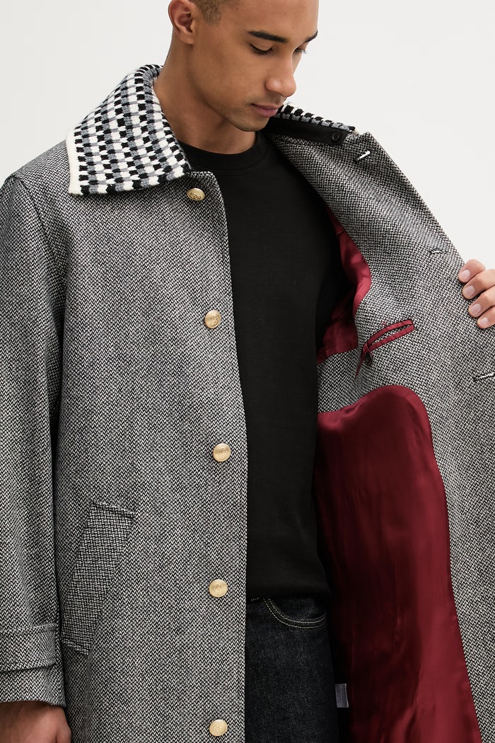 Drôle de Monsieur palton de lână Le Manteau Tweed I.CT147.WV014