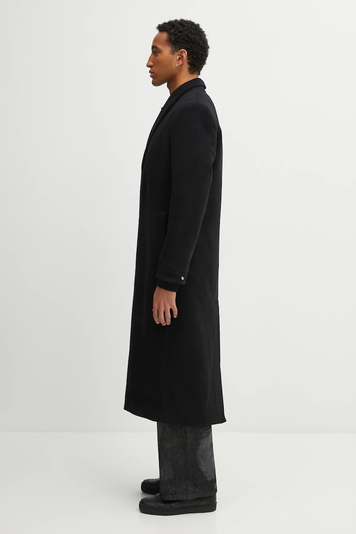 Vlněný kabát Heliot Emil AW25.M.01.013.BLK01 černá AW25