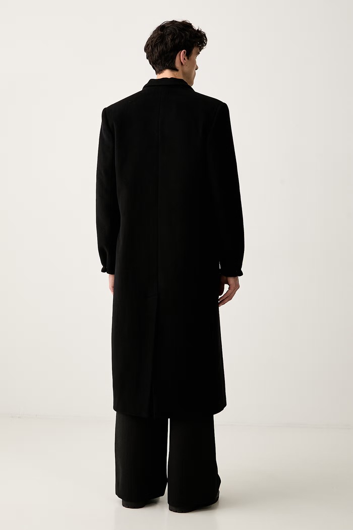 Дрехи HELIOT EMIL палто мъжко от вълна AW25.M.01.013.BLK01 черен