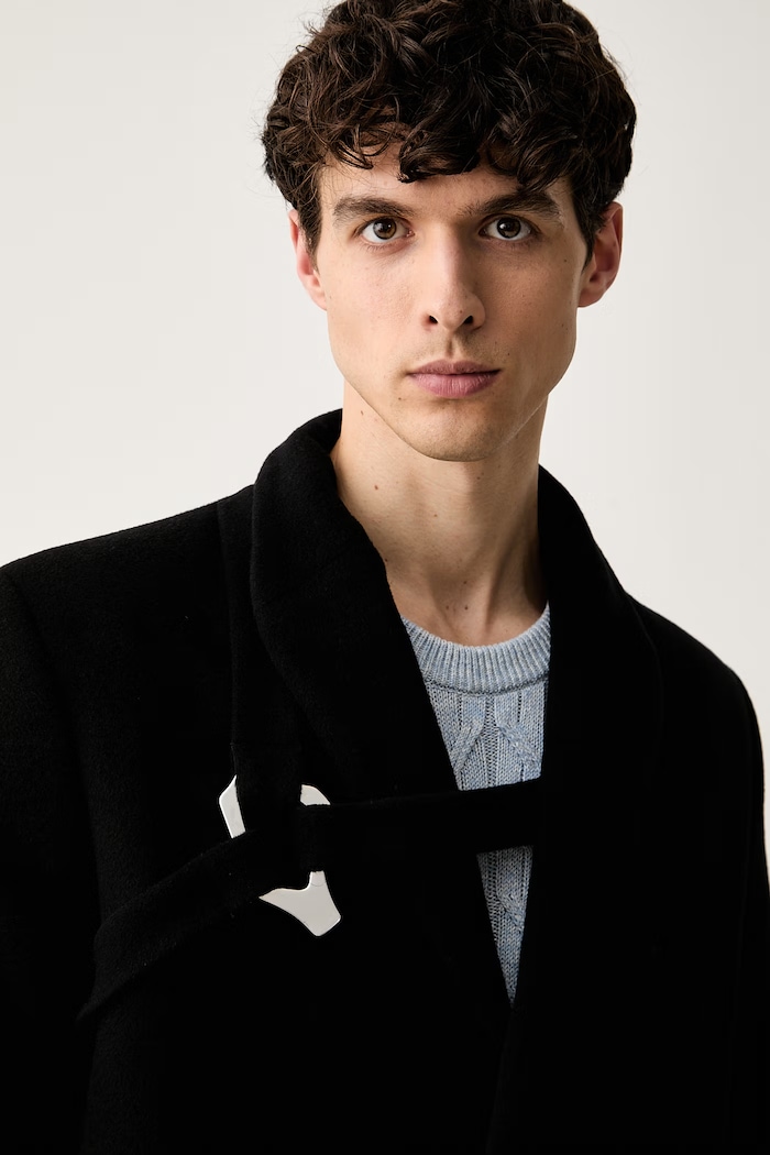 HELIOT EMIL палто мъжко от вълна черен AW25.M.01.013.BLK01