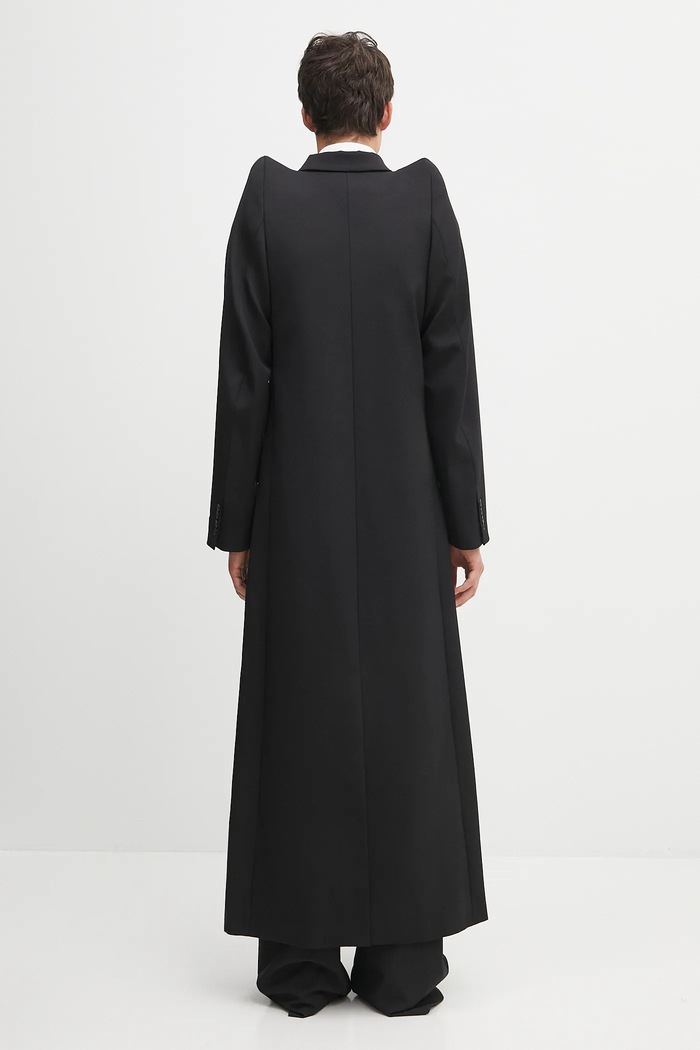 Odzież VETEMENTS płaszcz z wełną Tight Shoulder Tailored UH76TC900B czarny