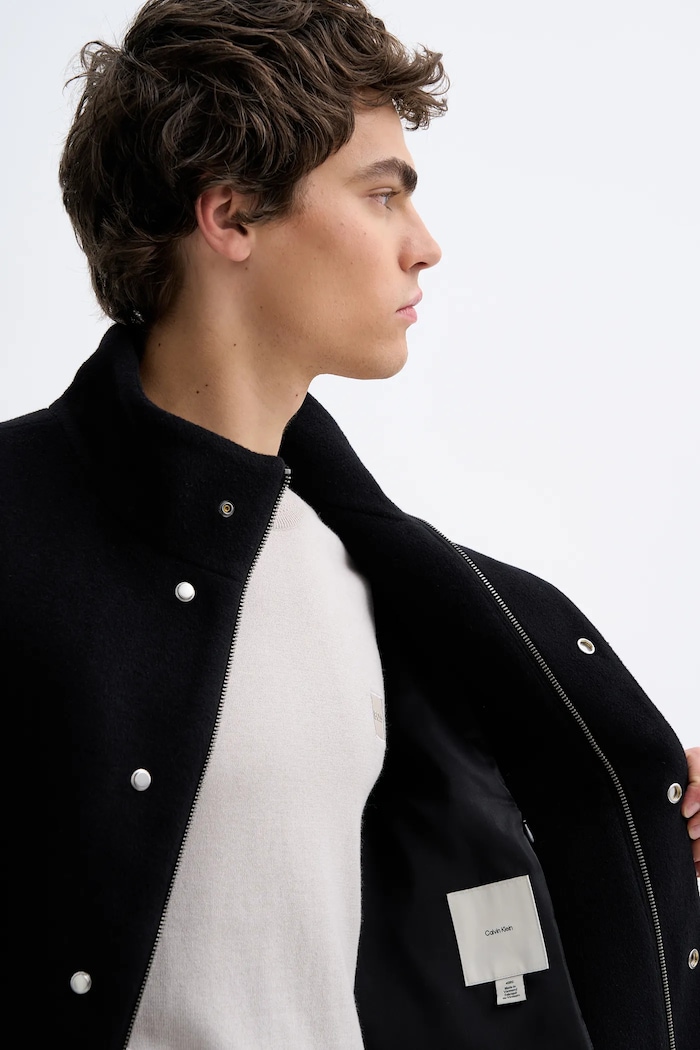 Kabát s příměsí vlny Calvin Klein LV04LD457G