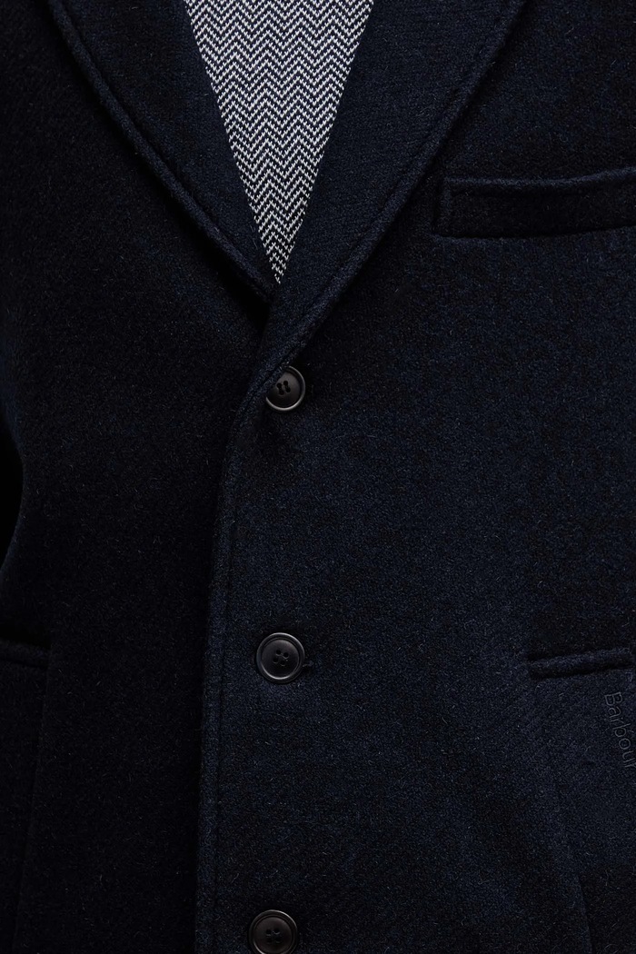 Vlnený kabát Barbour KIRKBRIDGE Barbour tmavomodrá MWO0303