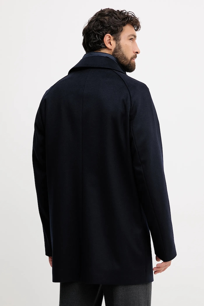 Одяг Вовняне пальто BOSS H-Clark-Bib-S-254 50551087 темно-синій