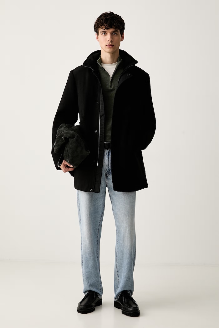 G-Star παλτό ανδρικό με μαλλί Garber Wool Trench D27311.E155 μαύρο AW25