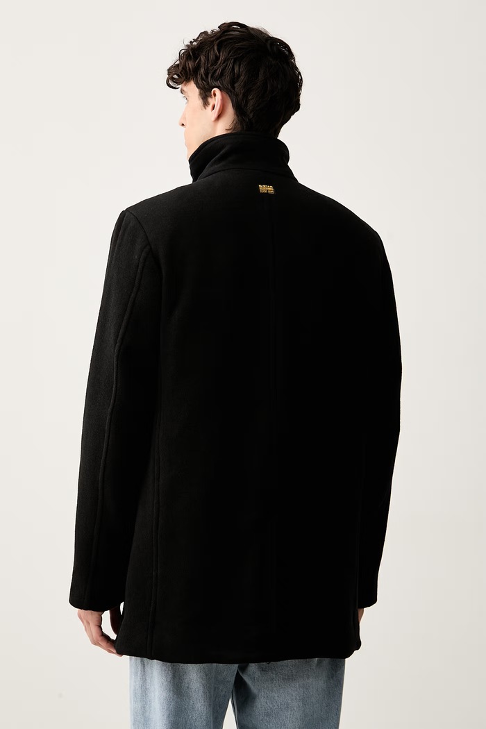 Oblačila G-Star plašč moški z volno Garber Wool Trench D27311.E155 črna
