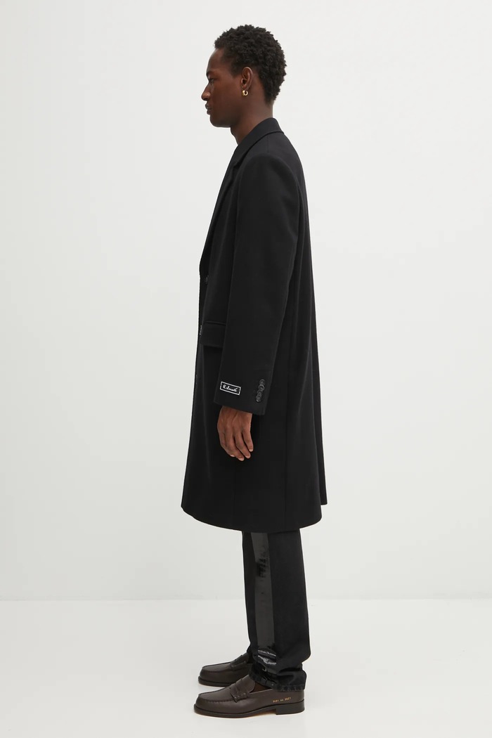 Kabát s prímesou vlny Lacoste BH5935 čierna AW25