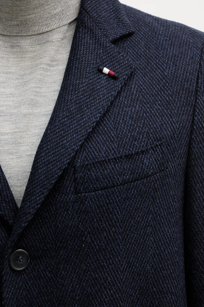 Tommy Hilfiger płaszcz FSTHL4064.FSTH604 granatowy