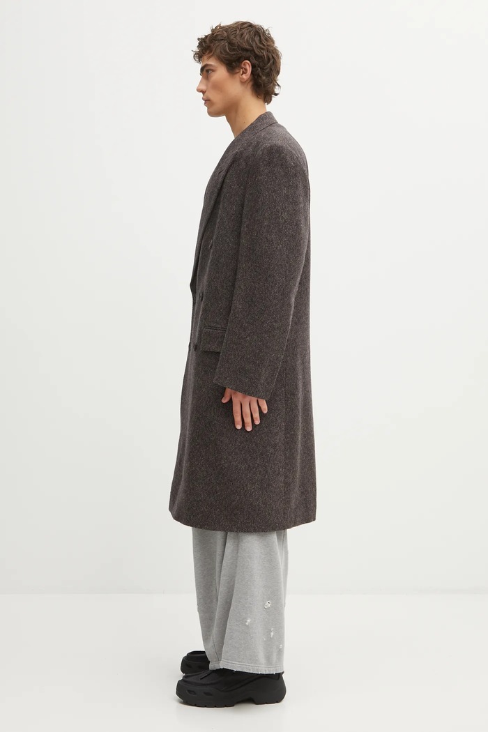 Вовняне пальто Wales Bonner Mayfair Coat MA25CO09.WO02.903 коричневий AW25